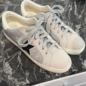 Vintage Havana Light Gray Suede Sneakers with Black Star